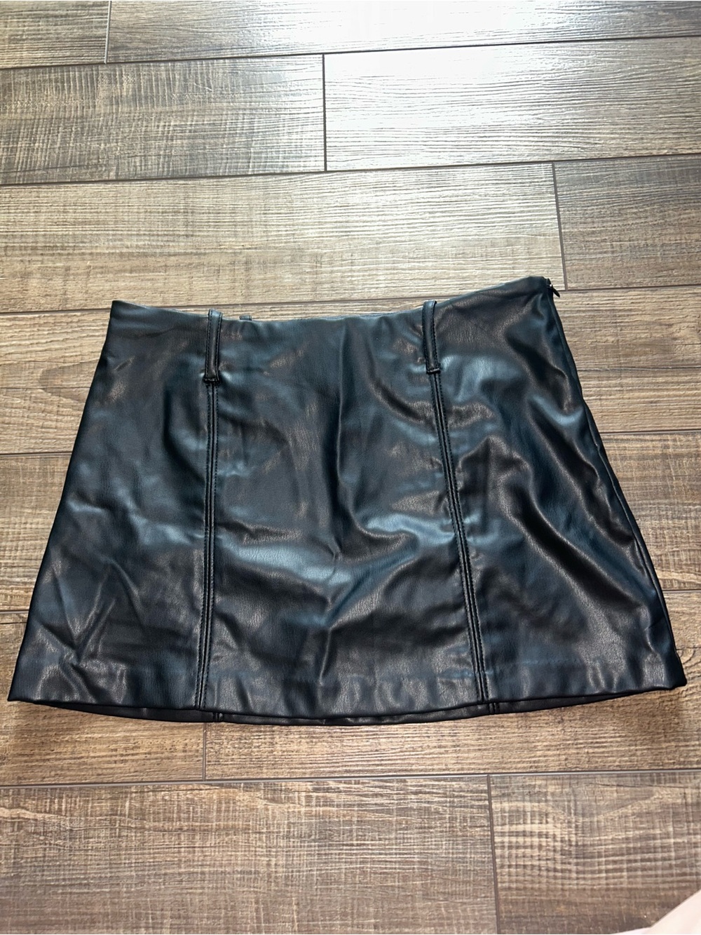 H&M Black Faux Leather Mini Skirt